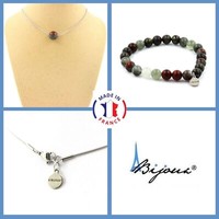 ParüRe Schmuck Armband Halskette 1 Perle Jaspis Blut Drachen- 8 Mm. GrößE Person
