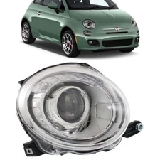 For 2012-2018 Fiat 500 Halogen Headlight Assembly With New Bulb Passenger Side