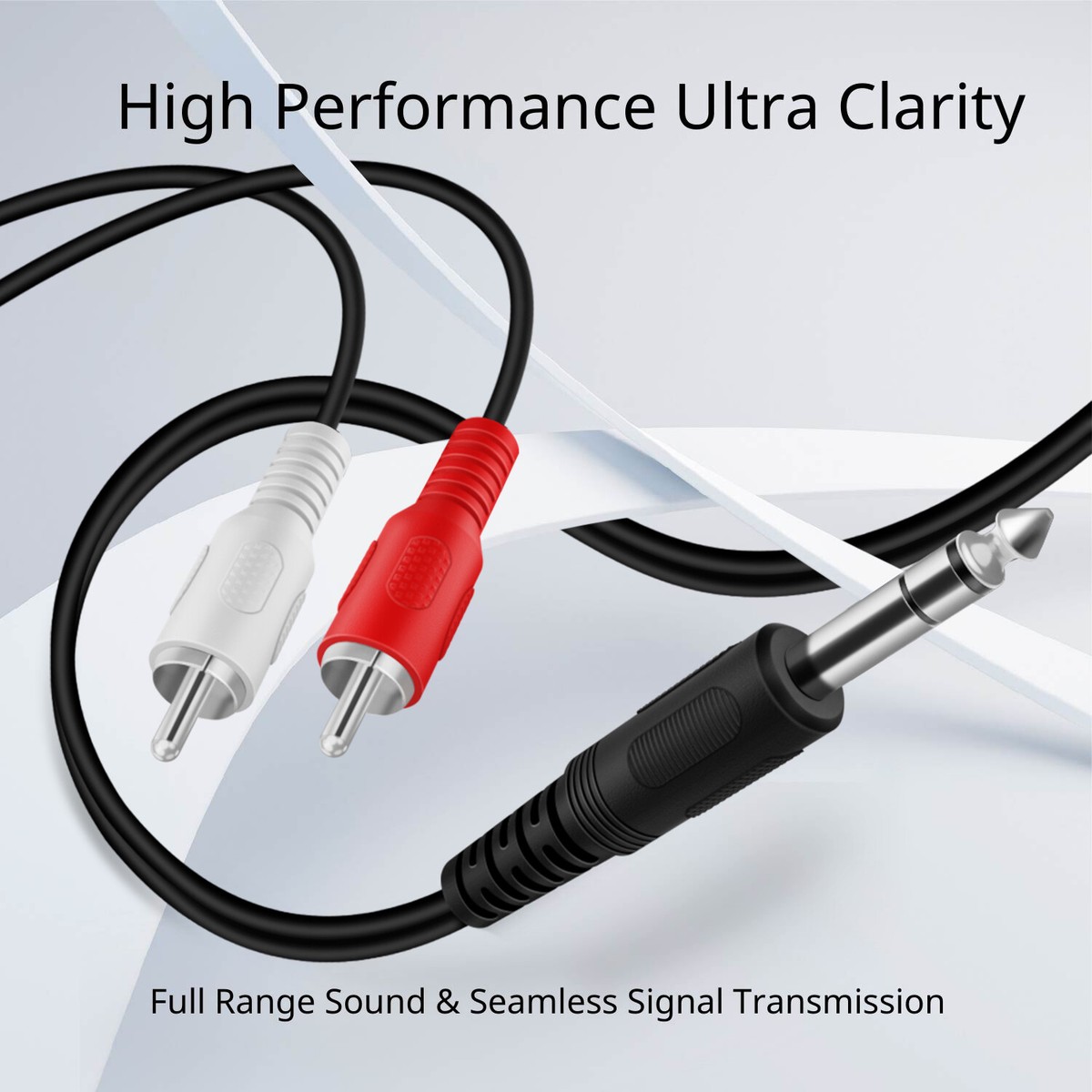 1/4 Inch To Dual RCA Audio Cable 3FT Male 6.35mm 1/4