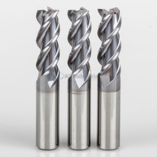3 Pcs 1/4" YG1 Alu-Power 3 Flute Regular Length Carbide End Mill TiCN Coated