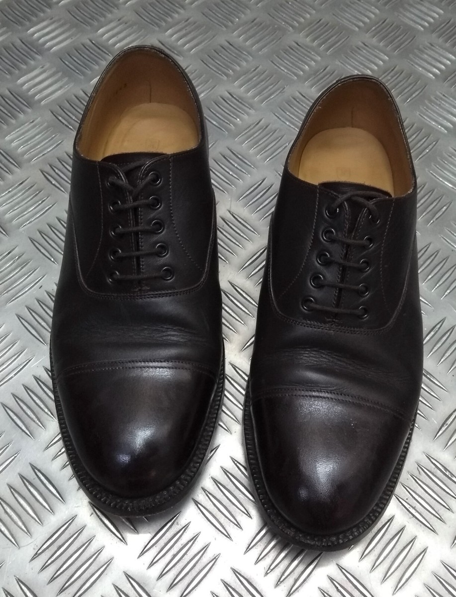 靴 NOS w Box England Brown Officer Shoes Alt English * F - Vass Shoes
