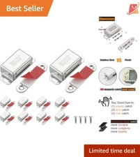 Magnetic Cabinet Door Catch 10 Pack Stainless Steel Strong 30 lbs Furniture L...