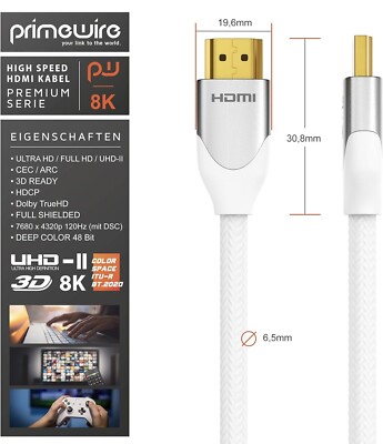 PRIMEWIRE 4K 8K HDMI eARC ULTRA HIGHSPEED PS5 XBOX OLED TV BOX FIRE TV 3m OVP