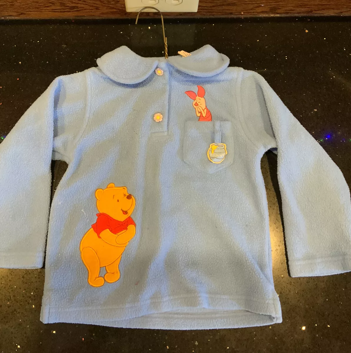 Winnie The Pooh Bear Disney Retro Blue Sweatshirt Piglet Hundred Acre Wood