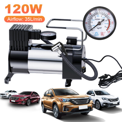 12V Mini Air Compressor Car Tire Pump with Pressure Gauge Auto Inflatable Pump