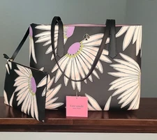 Kate Spade New York Molly Falling Flower Small Tote Bag with Wristlet Pouch