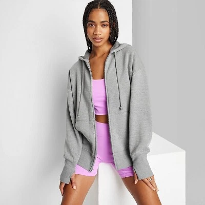 Womens long length zip shop up hoodie