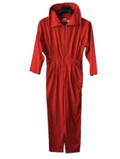 Vintage '80s Saint Germain Red Corduroy Jumpsuit One-Piece Coverall Small