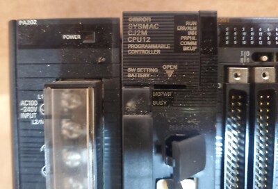 Omron PLC CJ2M-CPU12 Pwr Supply CJ1W-PA202 ID261 ID231 OD231