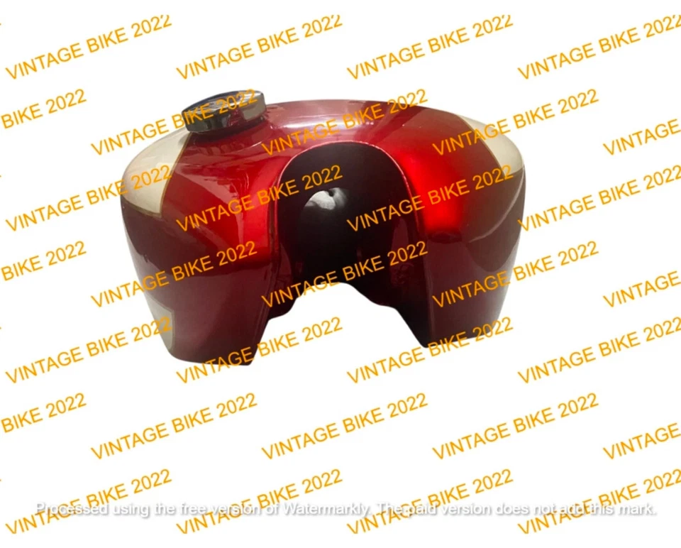 APTO PARA TANQUE DE COMBUSTIBLE DE GAS PINTADO CEREZA Y BLANCO TRIUMPH T160 con tapa grifo Foto 4 de 4