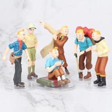 Lot 6 Figurines Tintin PVC avec Socle | Collection Bande Dessinée Décoration 🎁