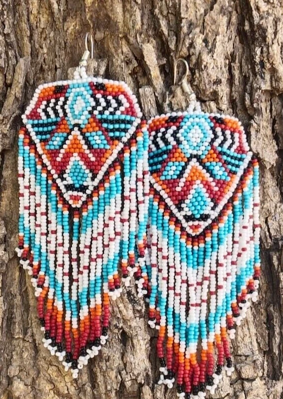 Large shop beaded earrings