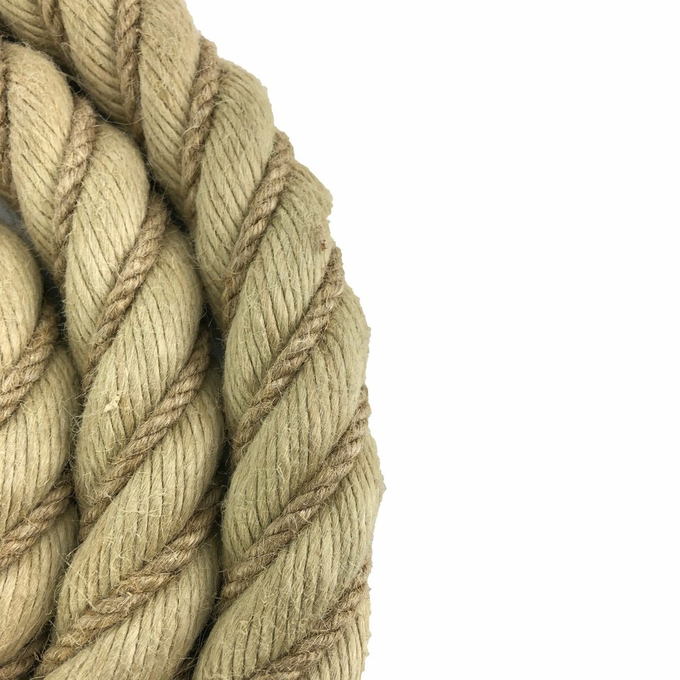 28mm Synthetic Polyhemp Wormed Bannister Rope 12 FT c/w 4 Black ...