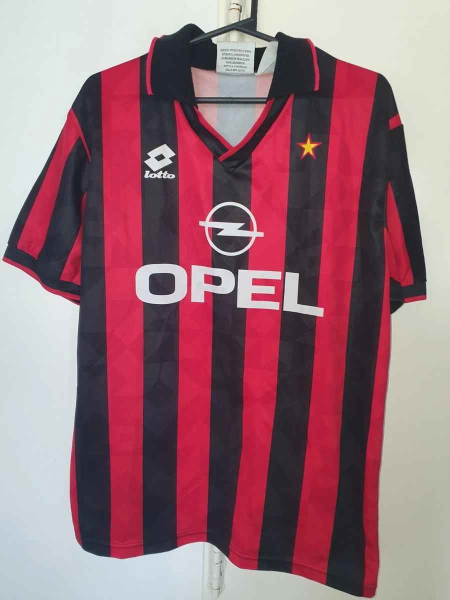 MILAN 1994 OPEL HOME FOOTBALL SOOCER SHIRT LOTTO MAGLIA ROBERTO BAGGIO