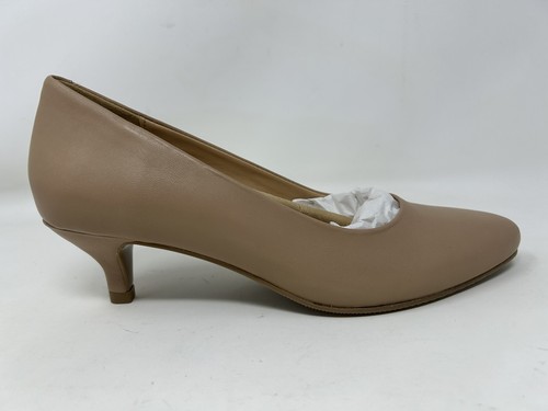 Trotters Kiera Nude Leather Lined Slip On Pumps 2” Kitten Heel Size 7.5 N New - Picture 8 of 10