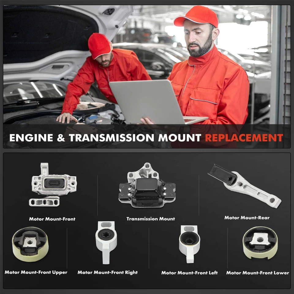 Soporte de motor y transmisión 7 piezas para Volkswagen Tiguan 2009-2016 L4 2,0 L Foto 2 de 4