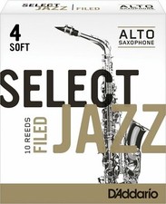 D ADDARIO Jazz Select Filed Eb Alto Saxophone Reeds, 10 Ct, 4M Strength