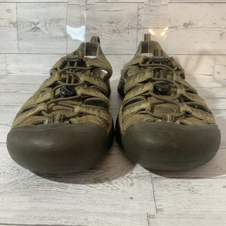 Keen 凉鞋男式 13 绿色棕色防水户外远足坚固小径鞋 — 第 2/4 张图片