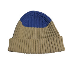 ARKET Toddler Baby Ribbed Beanie Hat 1-2 Years Size 86/92 Two Tone Beige Blue