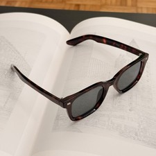 Tortoise Shell Square Frame Sunglasses with Dark Lenses Unisex