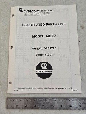 MARUYAMA Parts List Model MH9D Manual Sprayer, June 1993 - FREE SHIPPING