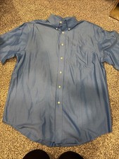 Roundtree Yorke Gold Label Short Sleeve Shirt Mens Non Iron 100 Cotton Sz L