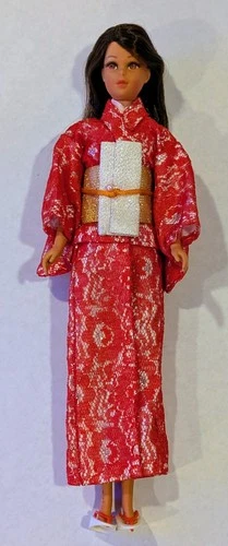 Vintage 1971 Sun Set Francie In Red Lace Kimono Both RARE And Japanese Exclusive