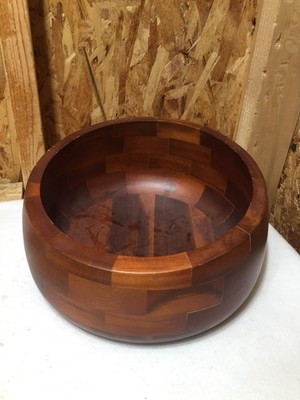 Michael Graves Designs Large Wooden Salad Bowl Heavy 10'' X 6'' Dark Wood