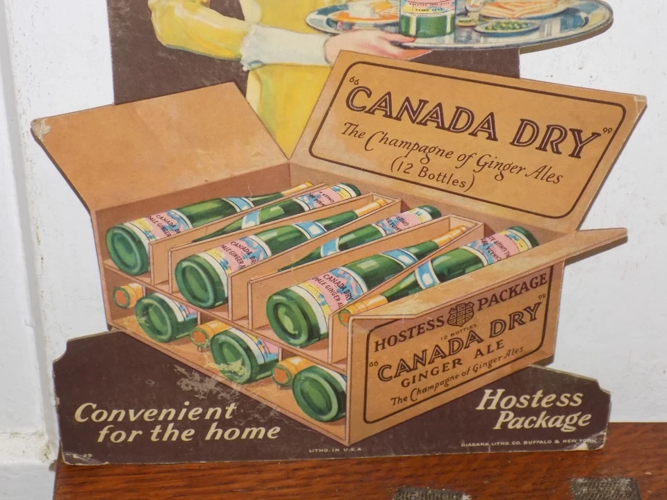 Letrero de cartón Canada Dry Ginger Ale 1929 vintage Foto 2 de 4