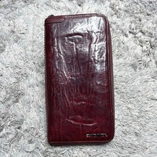 Diesel Vintage Round Zipper Wallet Logo Metal Fittings Used