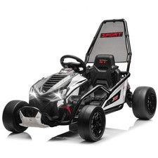 24V 400W Kids Electric Go Kart Ride on Drift Car 5-7.5 MPH with Music, Bluetooth