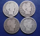 1893-O 1895-O 1896-O & 1899-O BARBER HALF DOLLARS