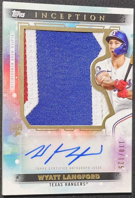 2024 Topps Inception Wyatt Langford Rookie Patch Autograph RC Auto RPA /125