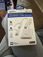 Vivitar Mobile SD  MicroSD Universal Card Reader USB-C Lightning   New