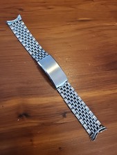 Bracciale orologio vintage acciaio inox Seiko perle di riso 18mm con estremità curve