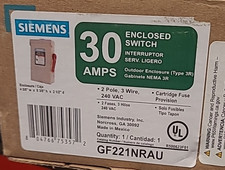 Siemens Enclosed Switch 30 A Outdoor Enclosure GF221NRAU