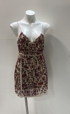 Raga Women's Cream Fuchsia Beaded Sequin Floral Mesh Mini Dress NWT Size S