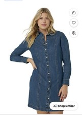 Lee Women  s New Blue Jean Western Button Down Dress Size S