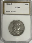 1960 D Franklin Silver Half Dollar 90% Silver Extra Fine 45 Nice Original Coin