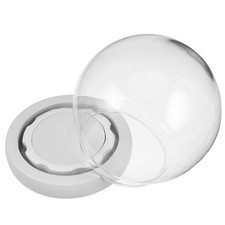 Bell Jar Display Glass Dome Cloche With Round And Wooden Base For Decor