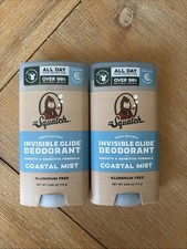 2 Dr. Squatch Men's Coastal Mist Natural Invisible Glide Deodorant 2.65oz