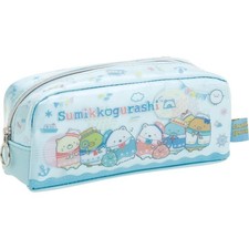 San-X Sumikko Gurashi Pen Pouch PVC Satin Inner Pocket Pencil Case Japan