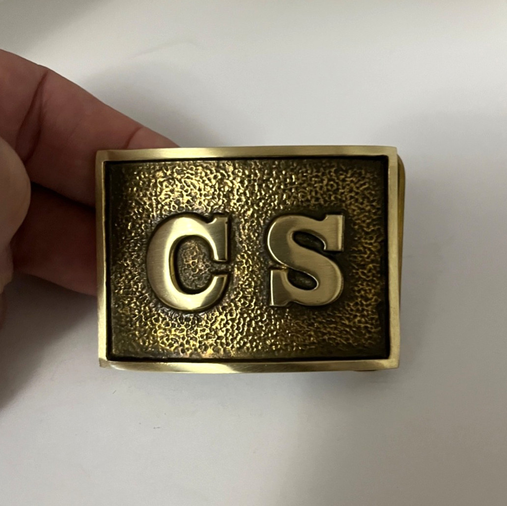 CS. Belt Plate 1861 -1865 ? Solid Brass Modern Back Never Used Made By Parsleys