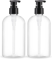 Empty Pump Bottles Dispenser 2 Pack 300Ml/10.15Oz. Clear Plastic Pump Bottle Dis