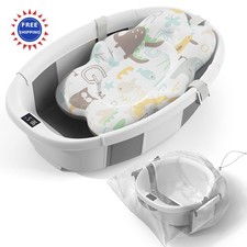 Collapsible Baby Bathtub Large 0-36 Months Travel Portable Newborn Infant Grey