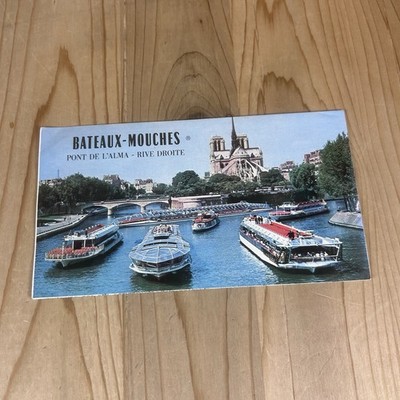 Bateaux Mooches Pont De L alma Rive Droite Paris Tourist Brochure 1970s