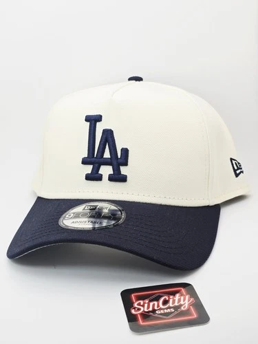 Los Angeles Dodgers New Era 9Forty Chrome Navy Blue A-Frame Snapback Hat Re Dub