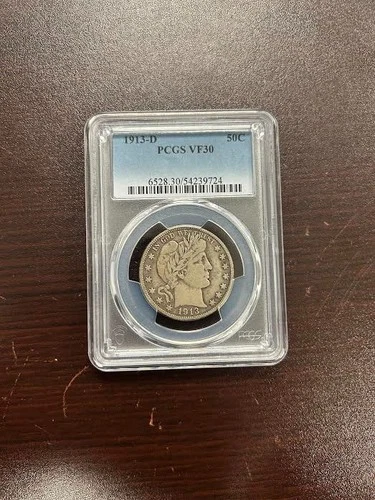 1913-D Barber Half Dollar 50c PCGS VF30