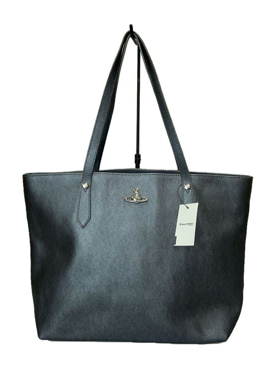 バッグ Vivienne Westwood LEATHER TOTE BAG New~Vivienne Westwood Orb Logo Black Leather Tote Shopping