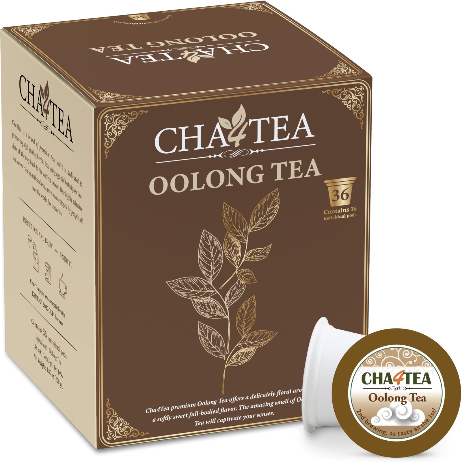 36 Oolong Tea Pods For Keurig K-cup Brewers